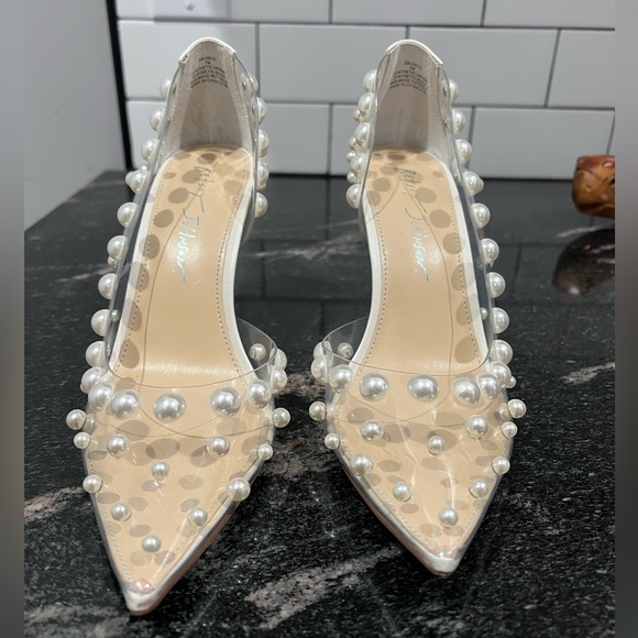 Betsey Johnson Shoes - Betsy Johnson Halo Clear Pearl High Pointed Toe Pump Size 7 (never worn)